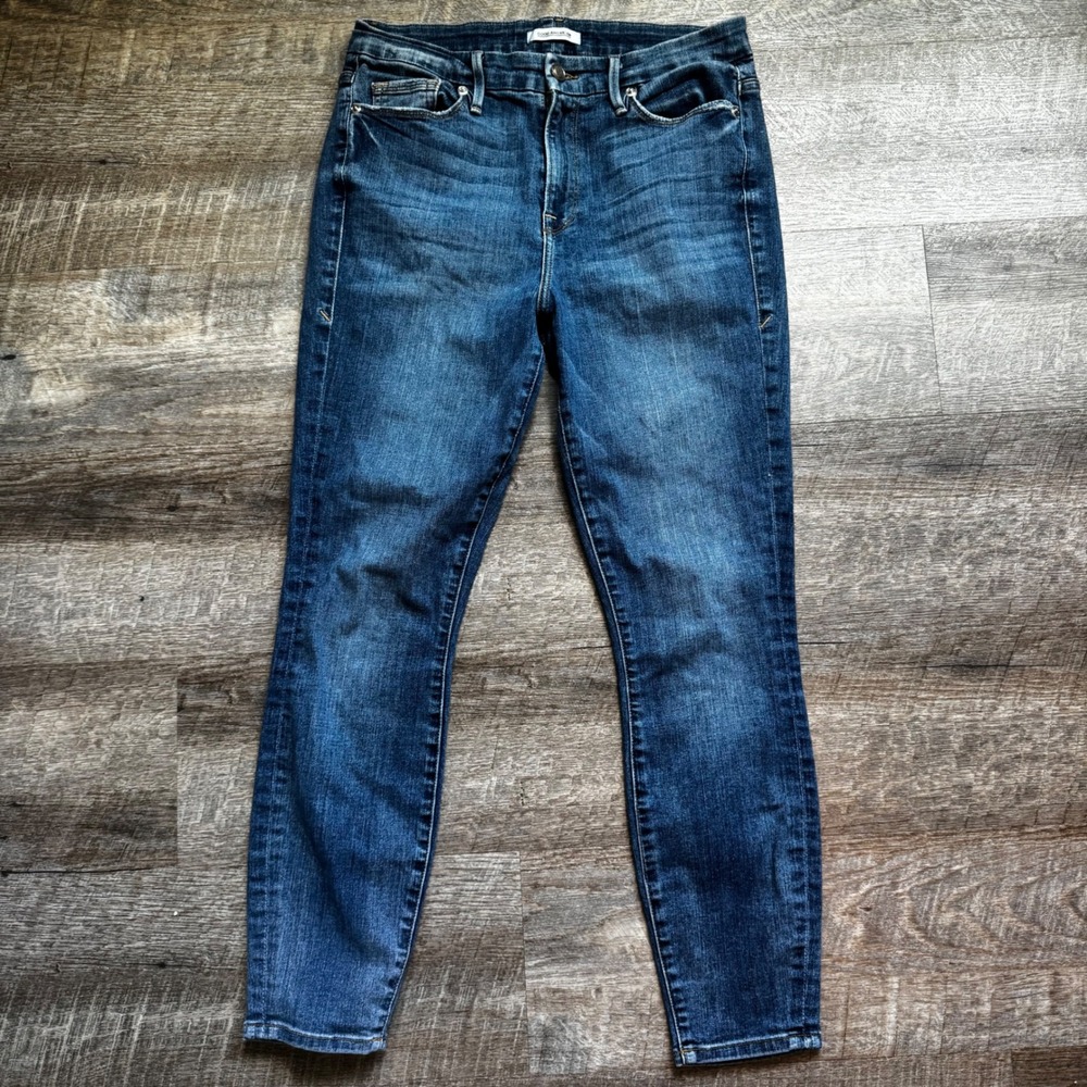 Good American Good Legs Skinny Jeans 8/29 High Rise Dark Wash Blue Gap-Proof - Picture 2 of 6